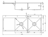 2021 the First Polished Chrome stainless steel 304 double bowl kitchen sink with drainer and tap hole